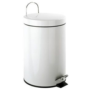 PAPELERA PEDAL METALICA  5 LT BLANCA